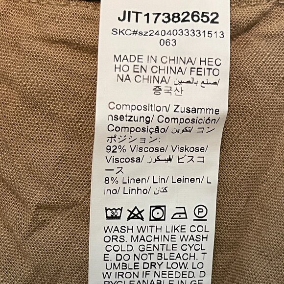 Missguided Women Boho Lagenlook Peasant Pull On Maxi Skirt Linen Blend M NWT Tan - Picture 9 of 9